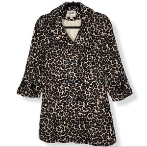 Forever 21 Cheetah Print Thick Pea Coat Large